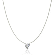 Pendentif diamant naturel coeur 1.00 carat or blanc Ella
